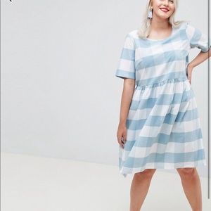 Gingham Light Blue Swing Dress